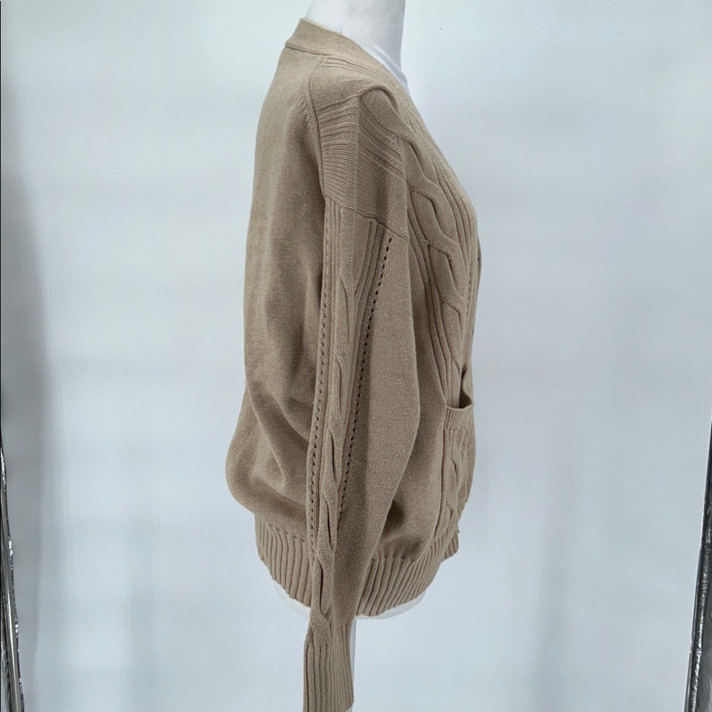 MINNIE ROSE COTTON CASHMERE OVERSIZED CARDIGAN BROWN SUGAR SIZE O/S - Picture 6 of 11